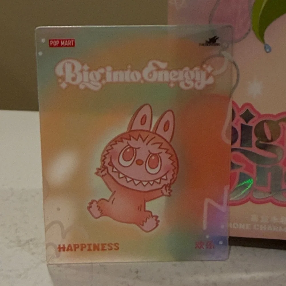 New Pop Mart The Monsters Big into Energy Labubu HAPPINESS Phone Charm